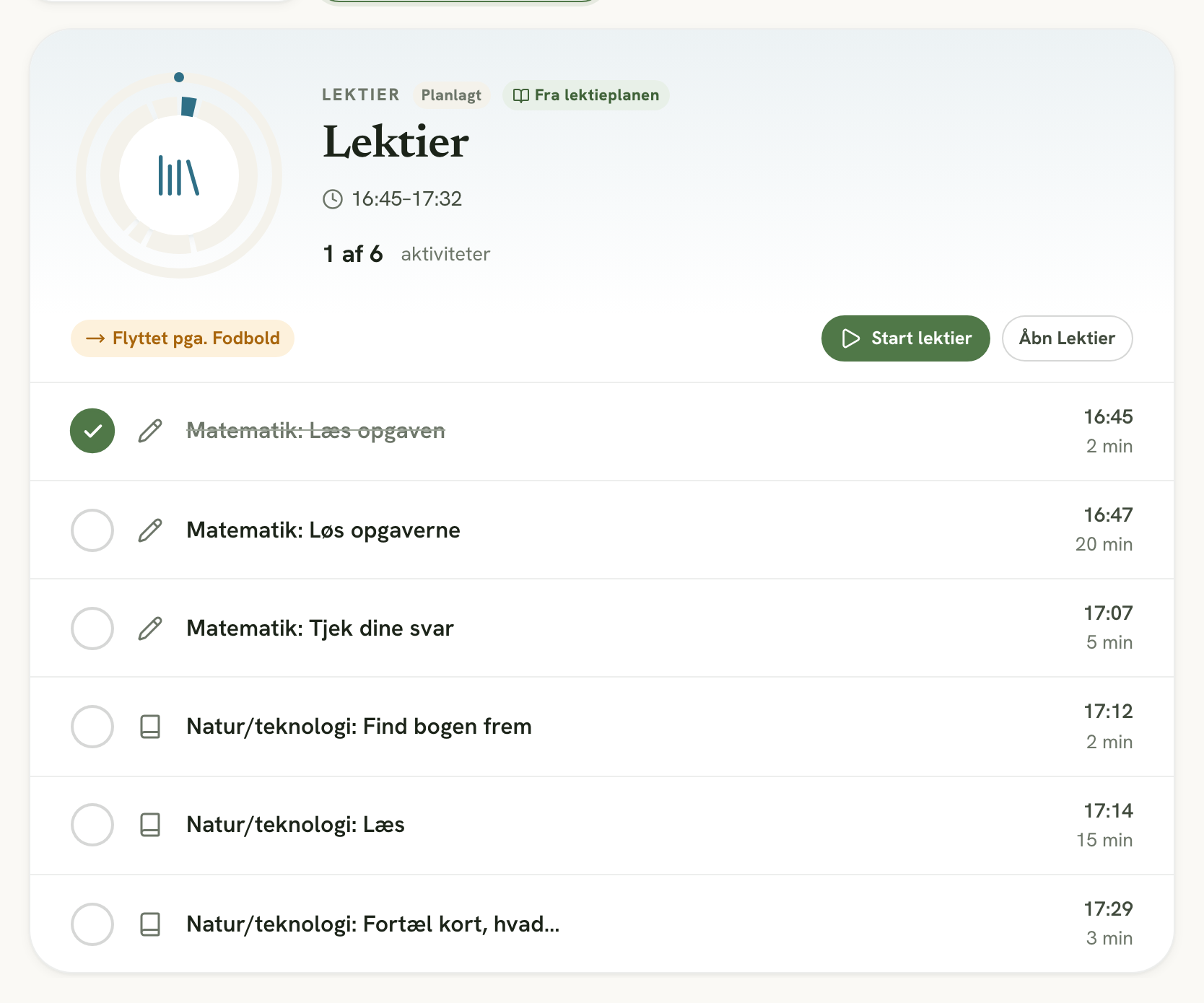 Lektier-rutinen i Doing med mærket Fra lektieplanen og seks bider